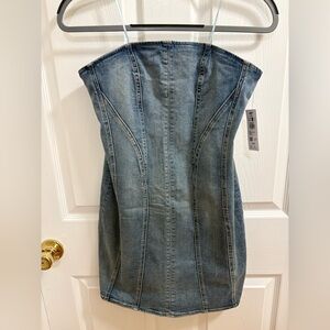 Garage denim strapless mini dress, has a great deal of stretch, NWT